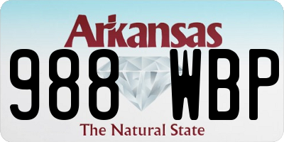 AR license plate 988WBP
