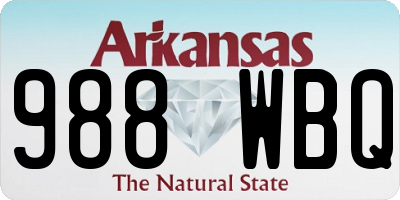 AR license plate 988WBQ