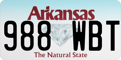 AR license plate 988WBT