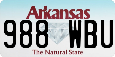 AR license plate 988WBU