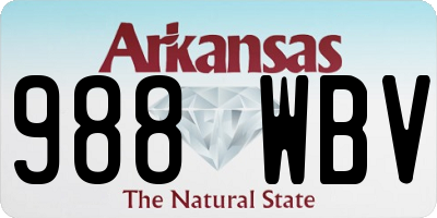 AR license plate 988WBV