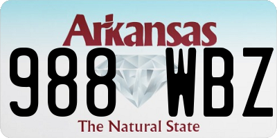 AR license plate 988WBZ