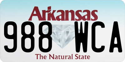 AR license plate 988WCA
