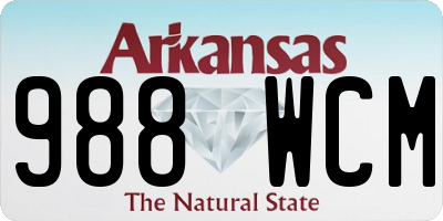 AR license plate 988WCM