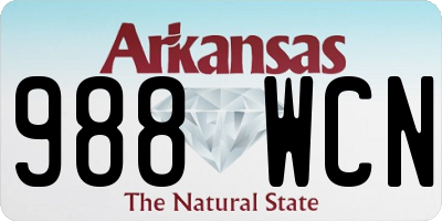 AR license plate 988WCN