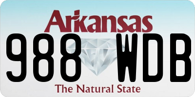 AR license plate 988WDB