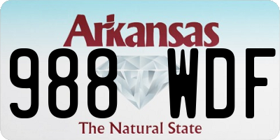 AR license plate 988WDF