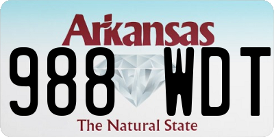 AR license plate 988WDT