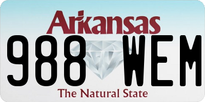 AR license plate 988WEM