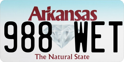 AR license plate 988WET