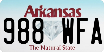 AR license plate 988WFA