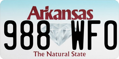 AR license plate 988WFO