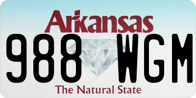 AR license plate 988WGM