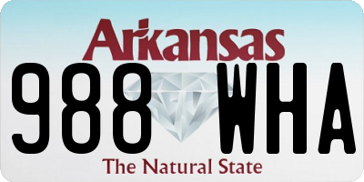 AR license plate 988WHA