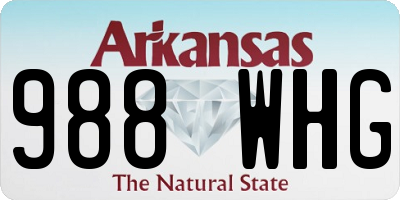 AR license plate 988WHG
