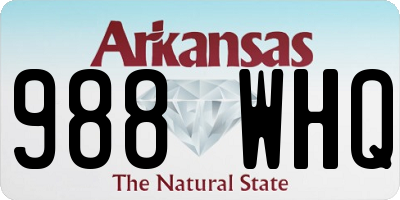 AR license plate 988WHQ
