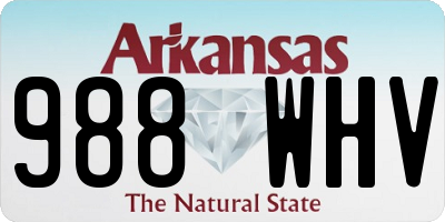 AR license plate 988WHV
