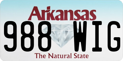 AR license plate 988WIG