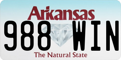 AR license plate 988WIN