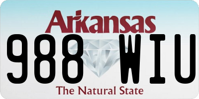 AR license plate 988WIU