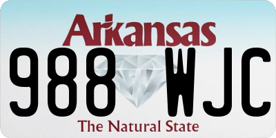 AR license plate 988WJC