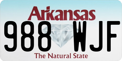 AR license plate 988WJF