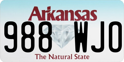 AR license plate 988WJO