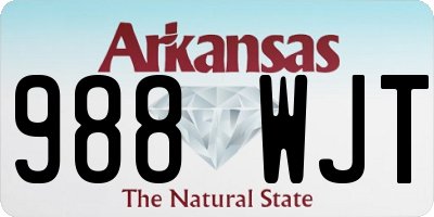 AR license plate 988WJT