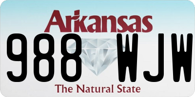 AR license plate 988WJW