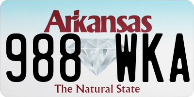 AR license plate 988WKA