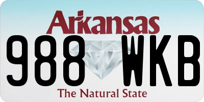 AR license plate 988WKB