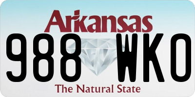 AR license plate 988WKO