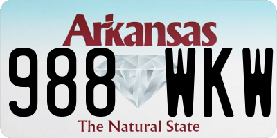 AR license plate 988WKW