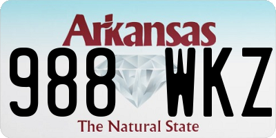 AR license plate 988WKZ