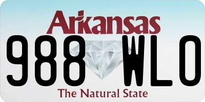 AR license plate 988WLO