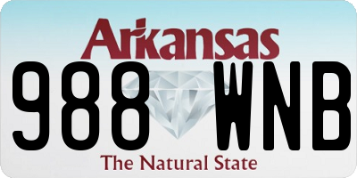 AR license plate 988WNB