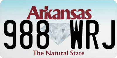 AR license plate 988WRJ
