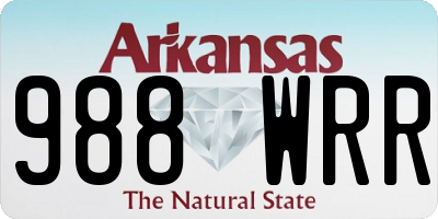 AR license plate 988WRR