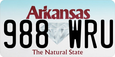 AR license plate 988WRU