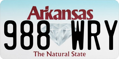 AR license plate 988WRY