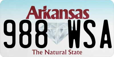 AR license plate 988WSA