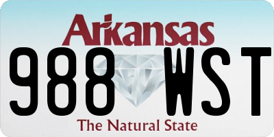 AR license plate 988WST