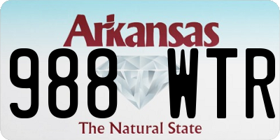 AR license plate 988WTR
