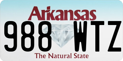AR license plate 988WTZ
