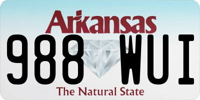 AR license plate 988WUI