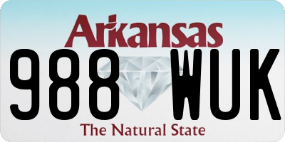AR license plate 988WUK