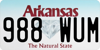 AR license plate 988WUM
