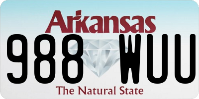 AR license plate 988WUU