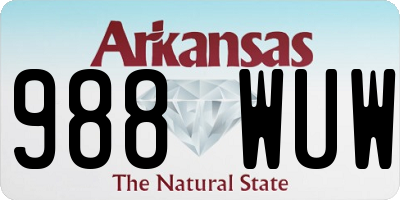 AR license plate 988WUW