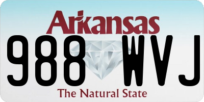 AR license plate 988WVJ